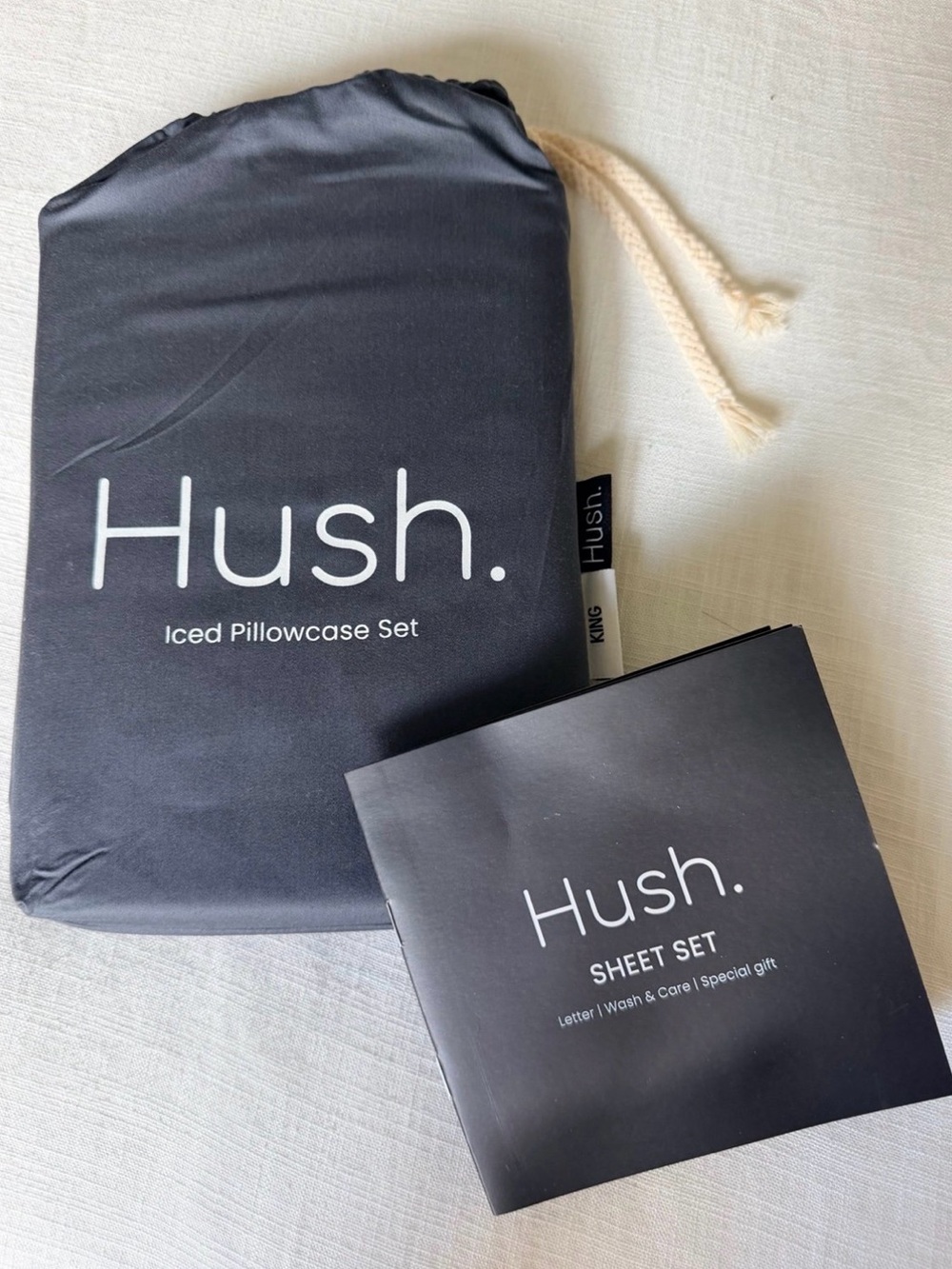 Hush New Iced Bamboo Cooling Pillowcase Set King size Charcoal